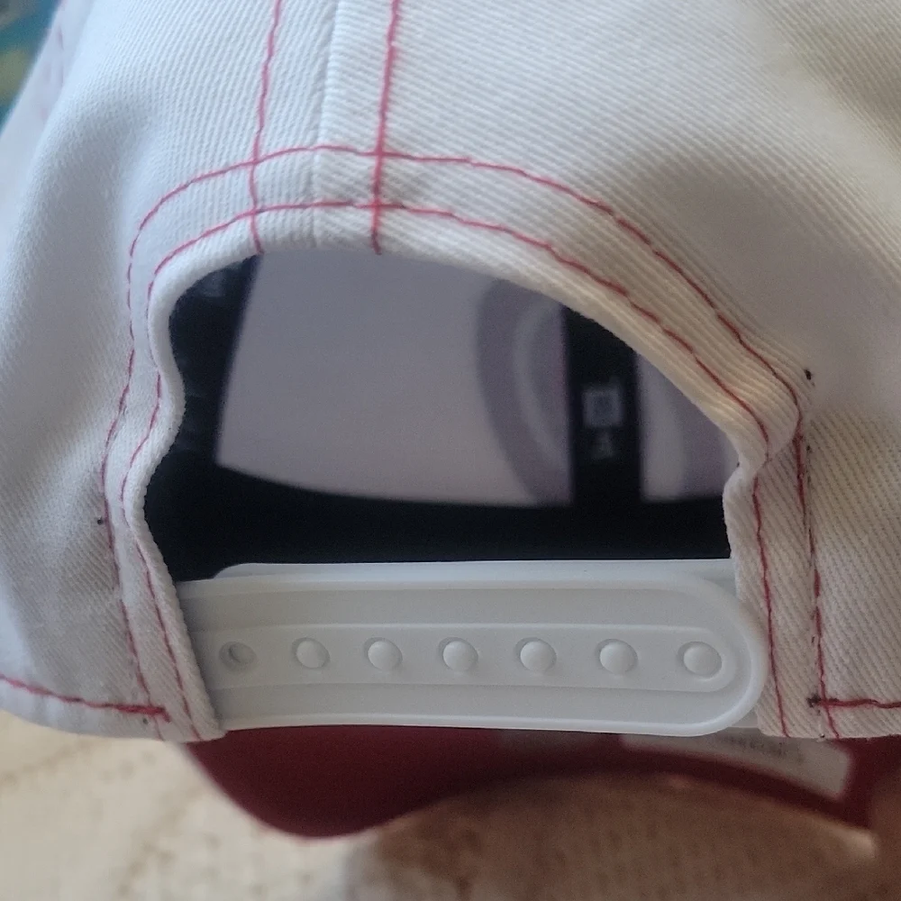 New Era Women's White Cap with Red Embroidery